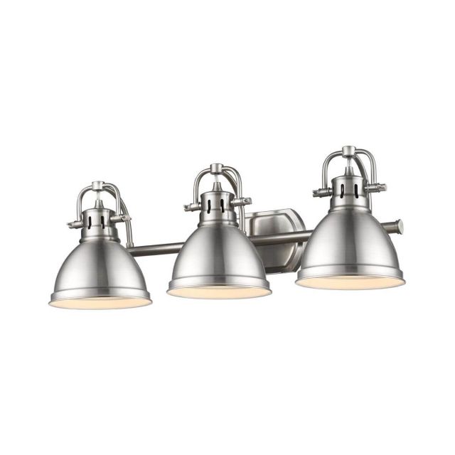 Golden Lighting Duncan 3 Light 25 Inch Bath Vanity In Pewter with Pewter Shade 3602-BA3 PW-PW